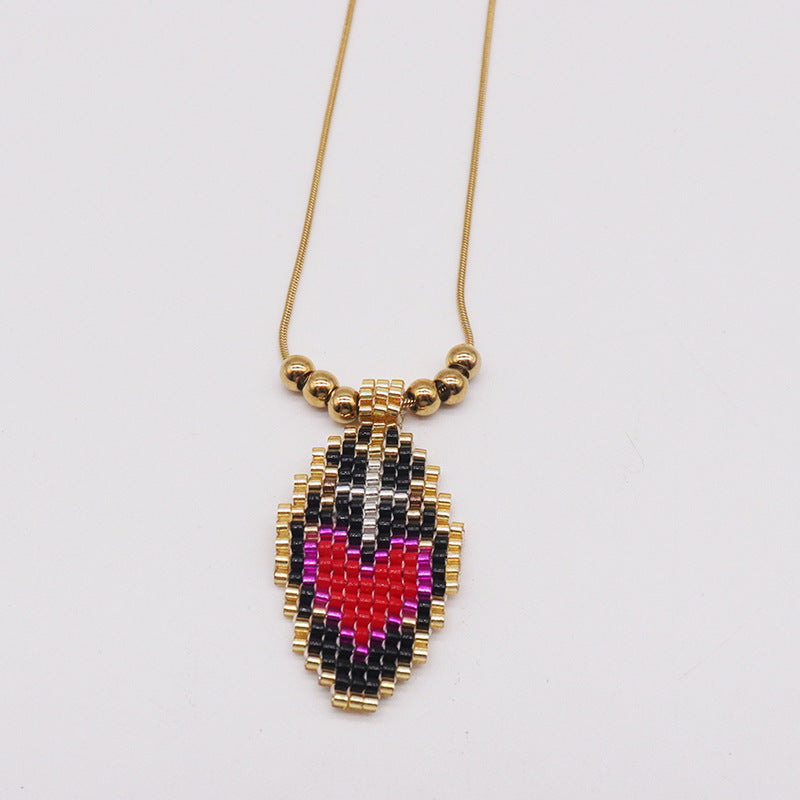 Ethnic I Love Tag Stainless Steel Necklace Handmade