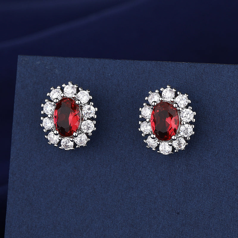 Full Diamond Necklace Ring Earrings Female Accessories Suit
