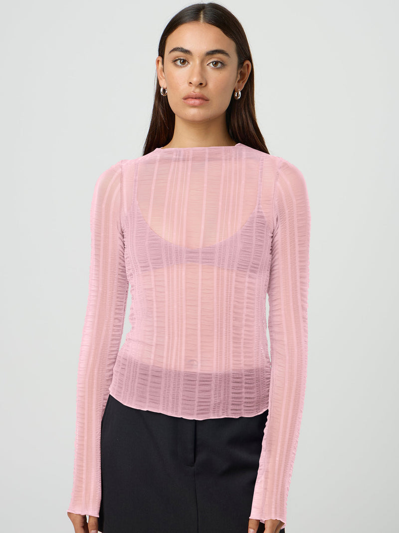 Women's Hollow Out See Through Long-sleeved Top