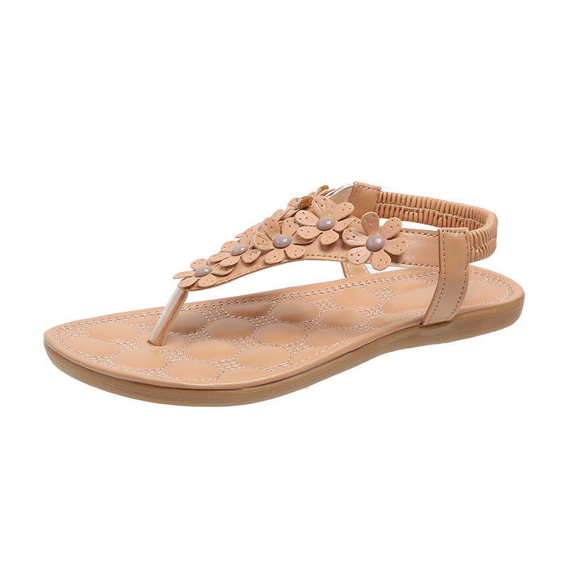 Women's Fashion Solid Color Flat Sandals