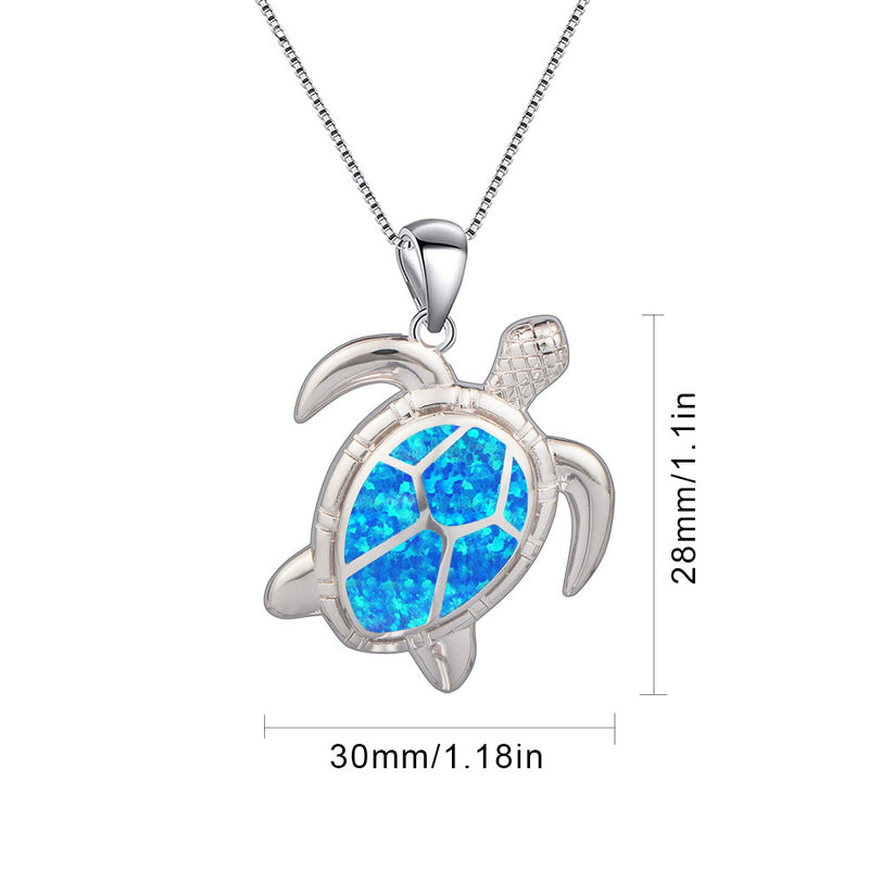 Opal Turtle Necklace Turtle Pendant Clavicle Chain