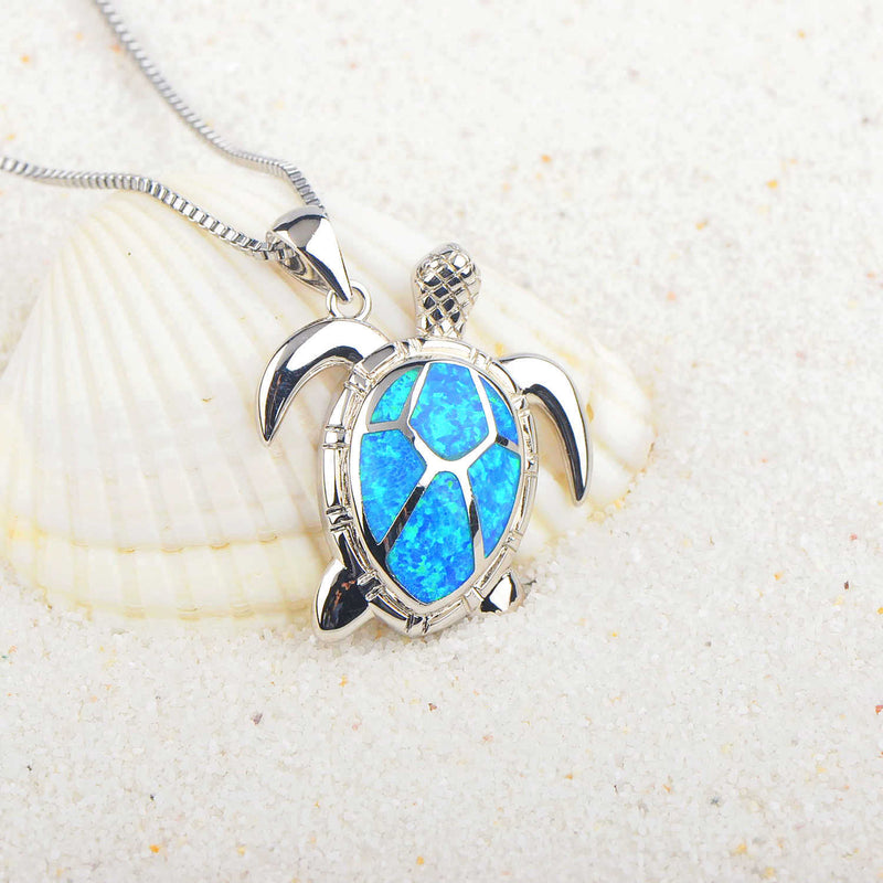 Opal Turtle Necklace Turtle Pendant Clavicle Chain