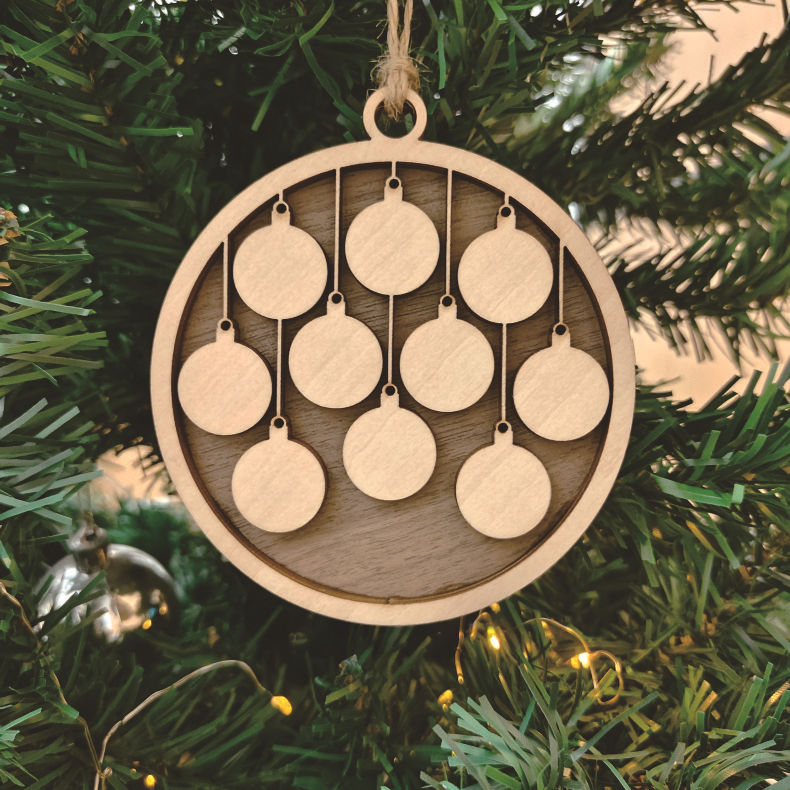 Round Wooden Pendant Christmas Tree Decorations