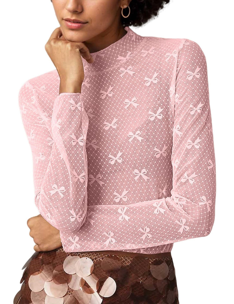 See-through Lace Top Mesh Multi-color
